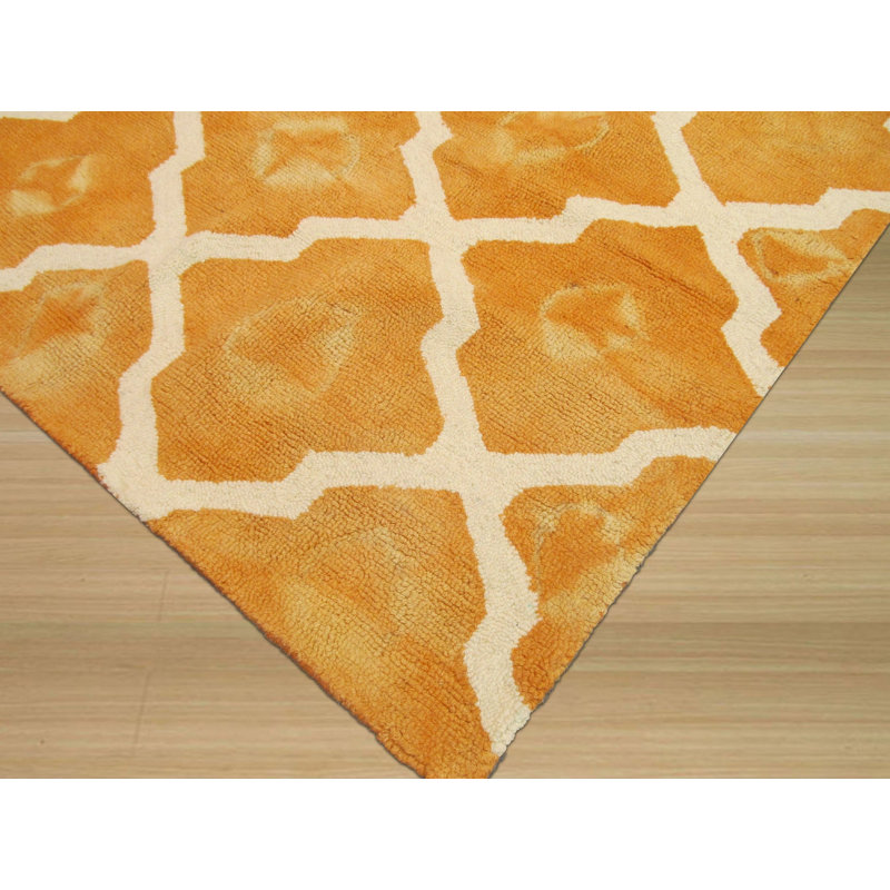 Hand Tufted Wool Geometric Area Rug, 8' x 10'