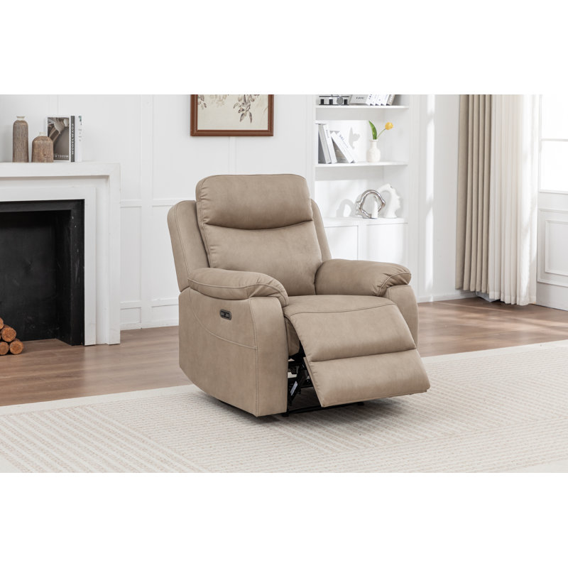 Conrad Fabric Manual Recliner Chair , Stone