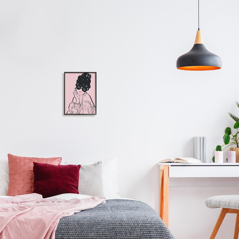 «Flawless Text Bold Pink Glam Fashion Woman», impression sur toile à cadre flottant, H 14 po x l 11 po x P 1,5 po