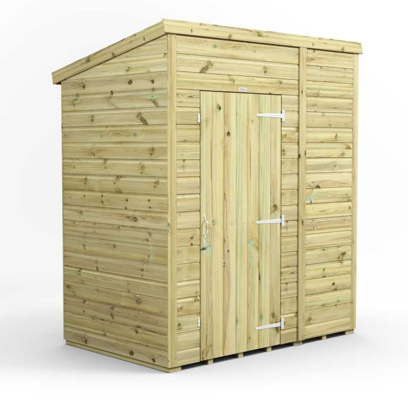 Powersheds 6 x 4ft Premium Pressure Treated Timber Windowless Pent Garden Shed