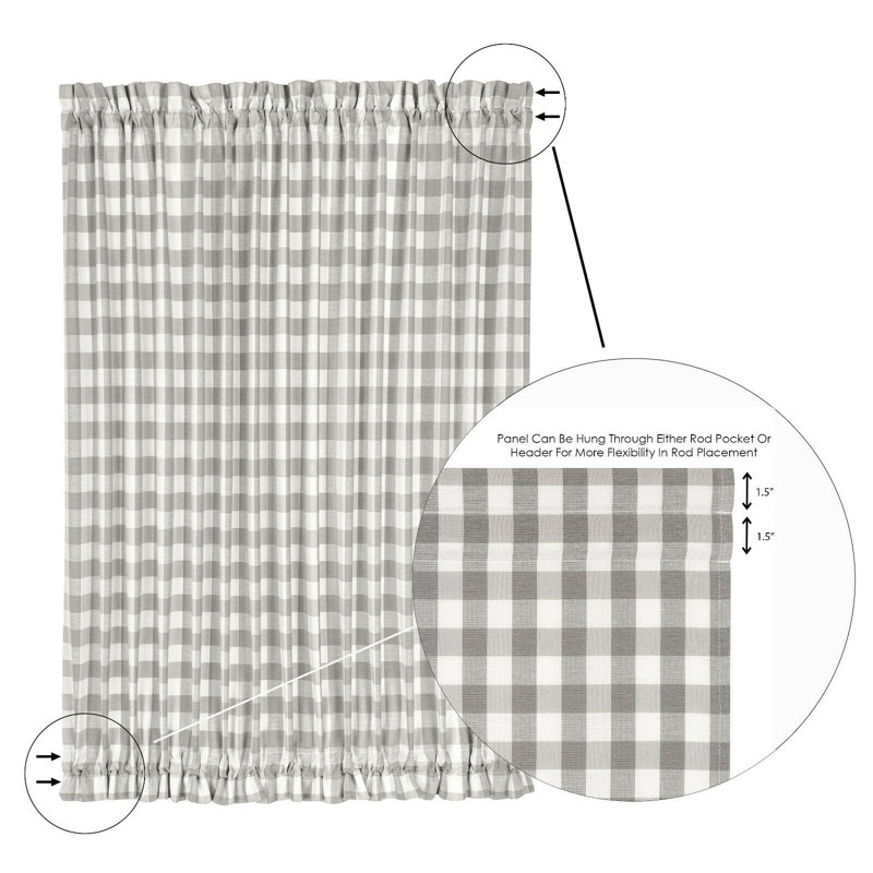 Ikuhiro Semi Sheer Curtain Single Panel, 25" W x 72" L, Gray