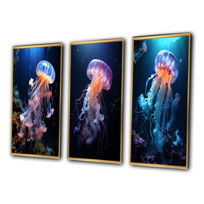 «Jellyfish Luminescent Beauty», 3 pièces sur toile