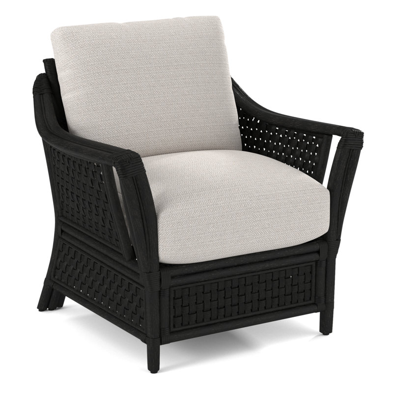 Boca Upholstered Armchair, White Textured Performance; 0865-91, Antique Black