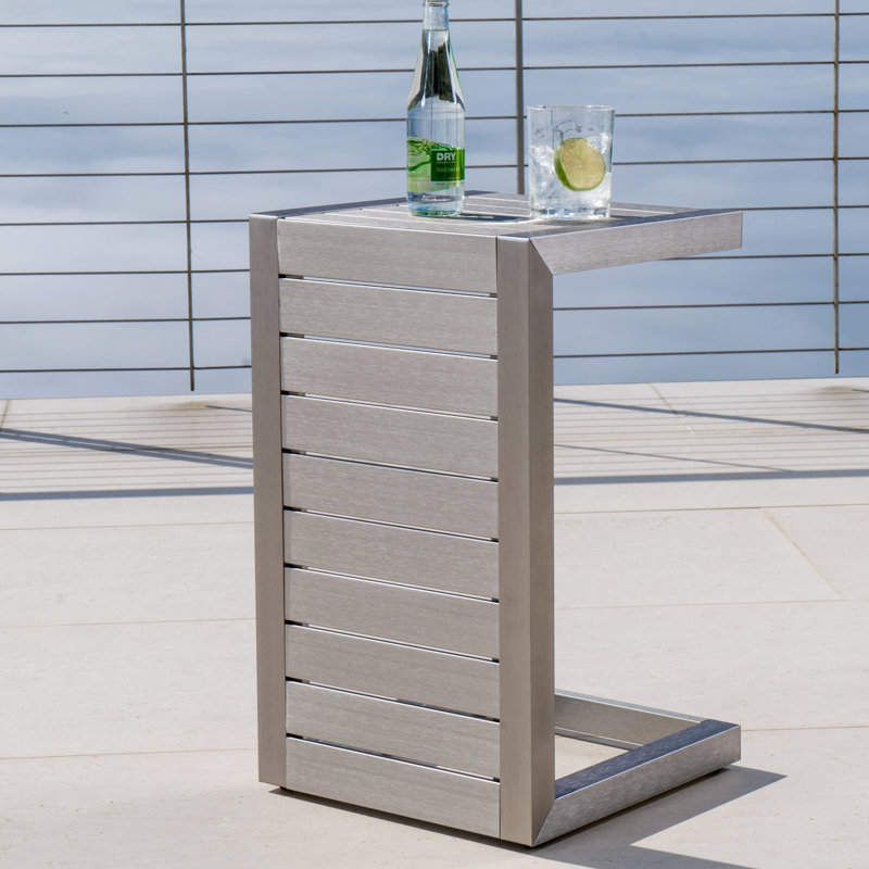 Table d'appoint d'extérieur en aluminium argenté - Space Solution Modern For Courards & Construction