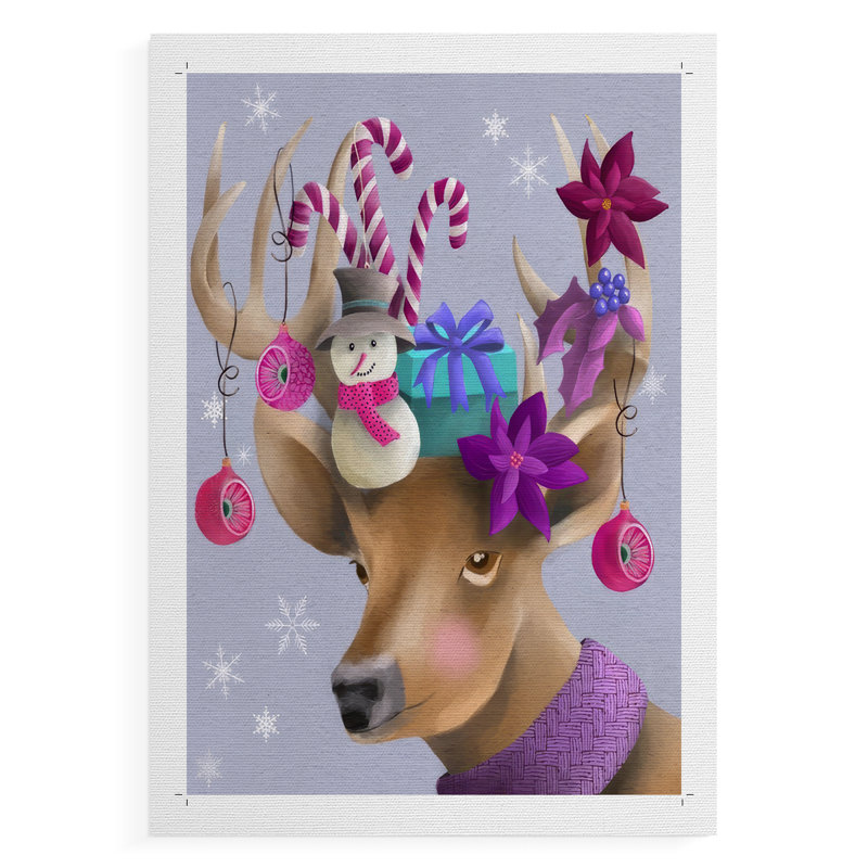 Christmas Friends II - Impression sur toile seulement - NON CADRE, H 18 po x l 12 po