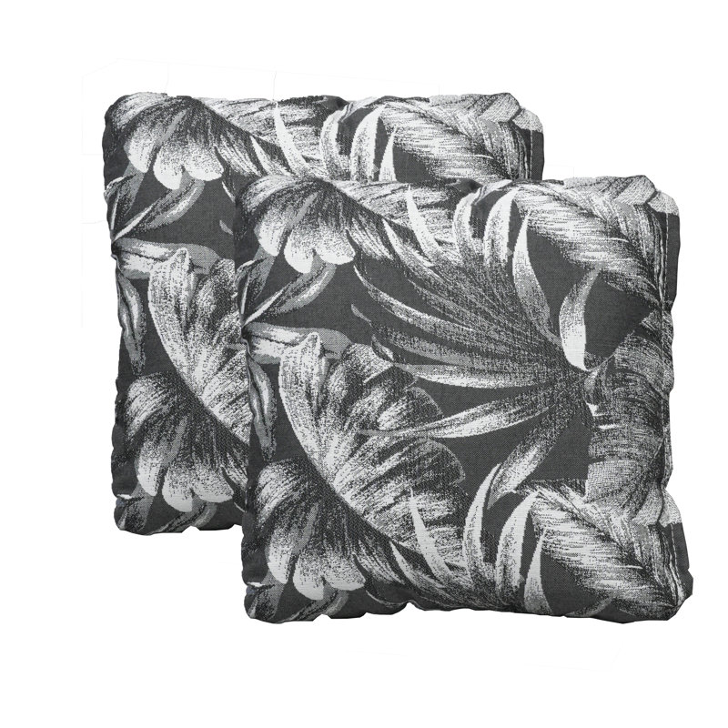 Housse et insert de coussin extérieur d'extérieur, Noir