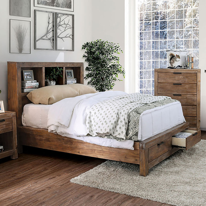 Truston Solid Wood Panel Bed, Queen
