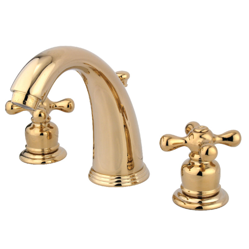 Kingston Brass Victorian Two-Handle 3-Hole Deck Mount Widespread Bathroom Faucet with Retail Pop-Up Drain