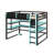 Wood Loft Bed With Desk, Side Storage Rack, Multi-Storage Shelves And RGB Light-35940465-35940367