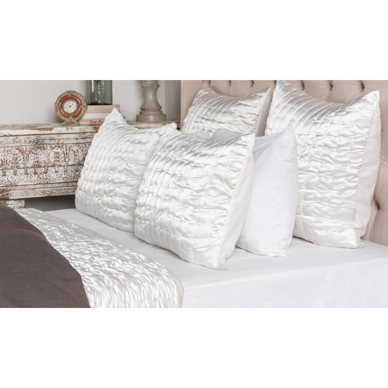 Devon Square Throw Pillow, Ivory, Euro