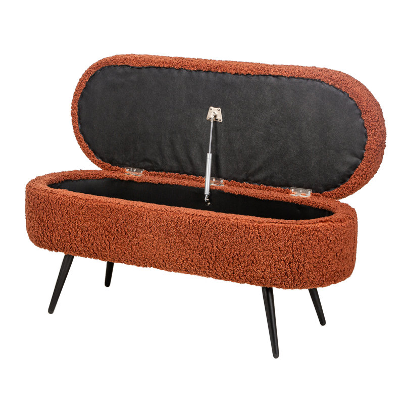 Lawanda Metal Bouclé Bench, Terracotta