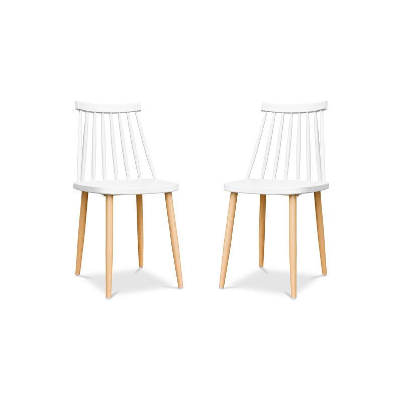 Modholic Spindle Dining Chair, White (Set Of 2)