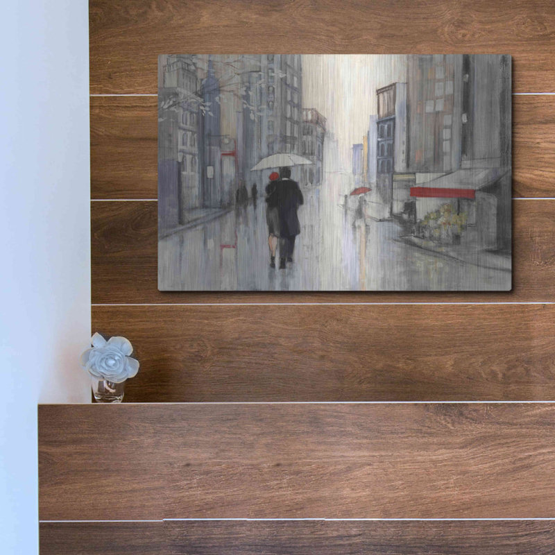 Luxe métal Art «Spring Rain New York» par Julia Pur «Spring Rain New York» par Julia Purinton