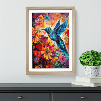 Hummingbird Pop - Single Picture Frame Print on Wood