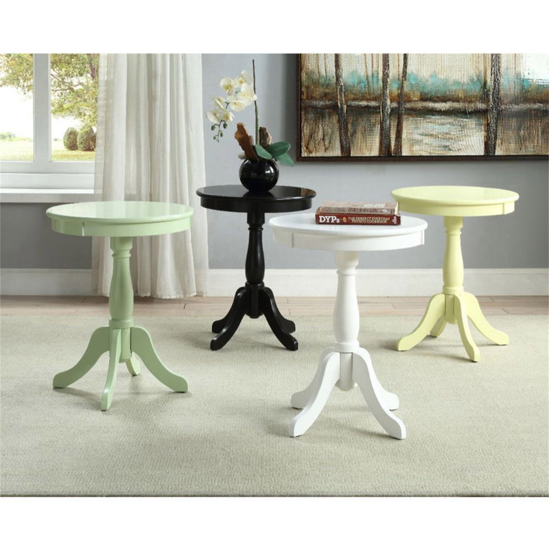 Table d'appoint ronde à piédestal, blanc