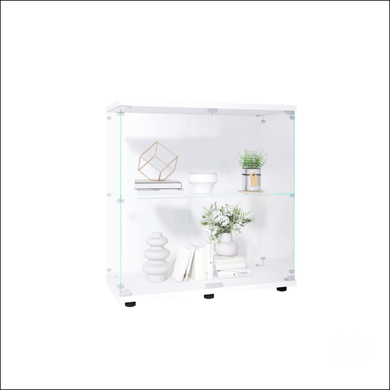 Vitrine en verre 2 couches, Blanc