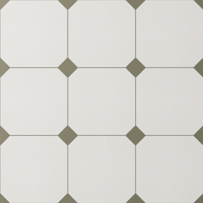 Vaudeville Octagon Humo W/Taco 7-7/8 In. X 7-7/8 In. Porcelain Floor And Wall Tile