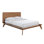 Lit plateforme en bois massif de couleur noyer pleine grandeur, tête de lit à panneau de style Mid-Century, pieds inclinés fuselés, cadre de lit pour matelas, moderne