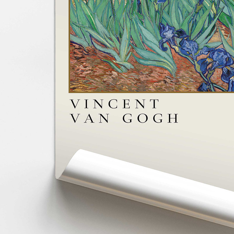 Imprimé Van Gogh's Irises, H 10 po x l 8 po x P 0,1 po, Impression sans cadre