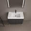 Meuble-lavabo sur pied 36 po avec lavabo en résine, armoire de rangement avec portes à fermeture douce (ensemble KD)