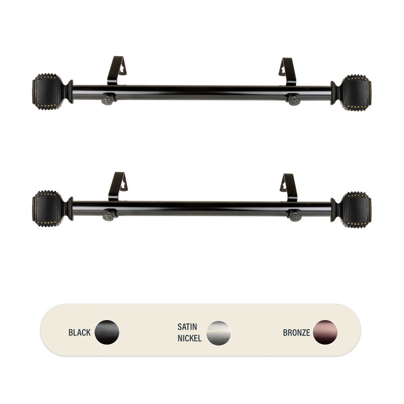 Tringle à rideaux simple réglable 12 "à 20" Iser Iser, Noir