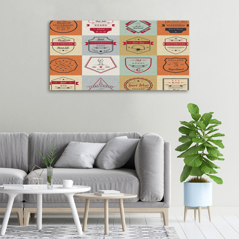 Skateboard Signs - Print, Canvas, 50cm H x 100cm W x 2cm D