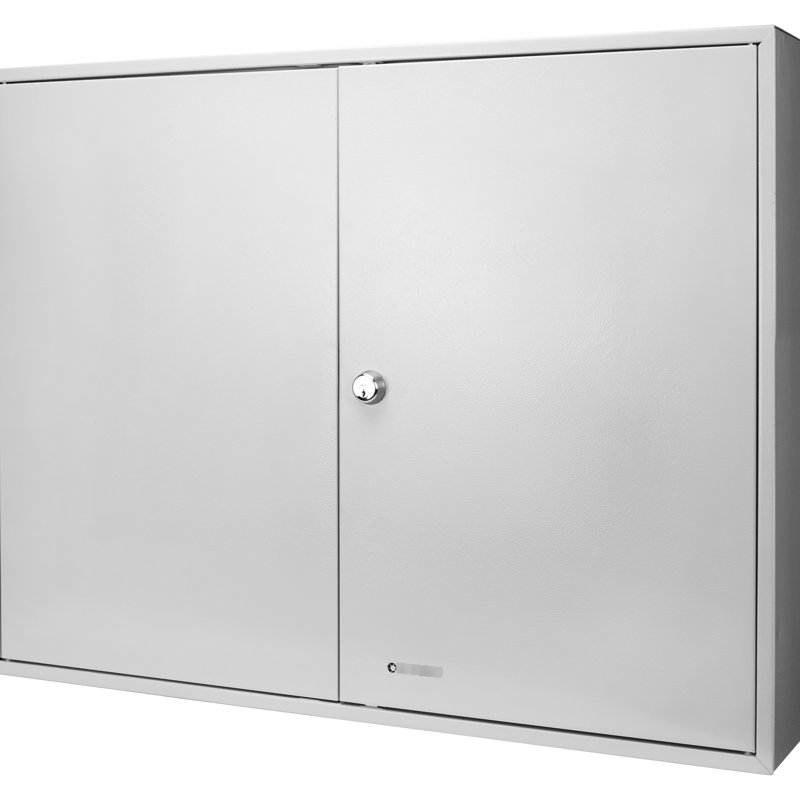 Armoire à clés murale 320 - capacité de sécurité verrouillable en acier gris, 22,08 po Hauteur, 28,73 de largeur, 3,27 de profondeur, avec capacité, support gris, l x H P, organisation efficace