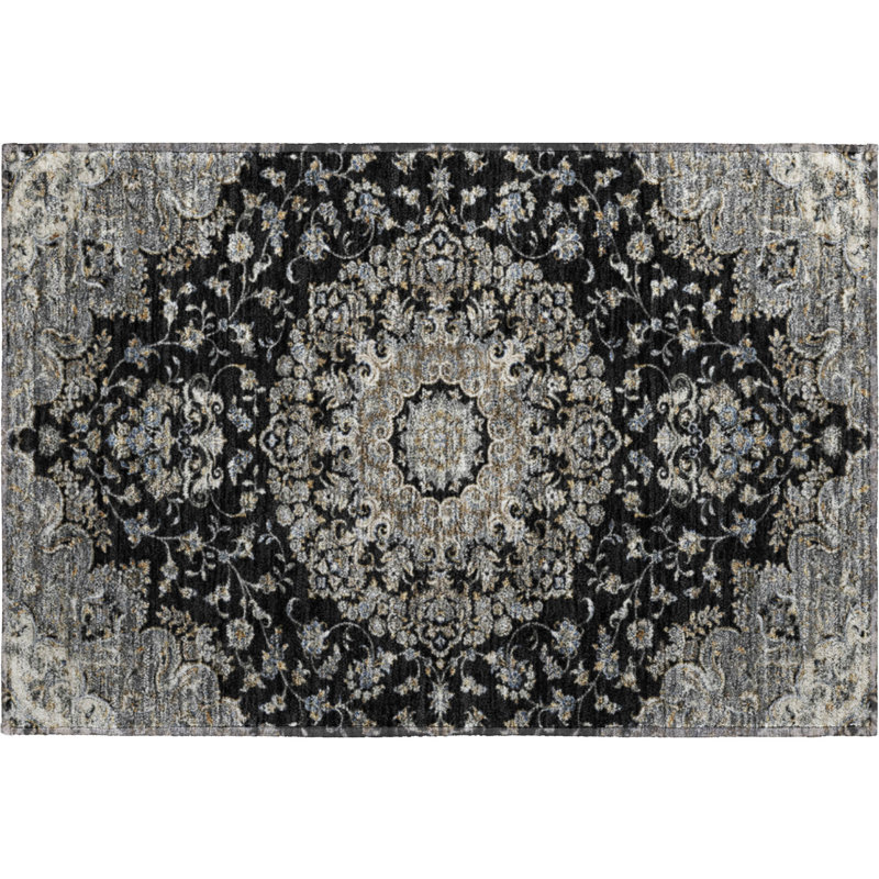 Tapis de qualité supérieure Mayfield AMF2495 Global, Noir, 1 pi 8 po x 2 pi 6 po