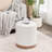 Teddy Fleece Round Ottoman With Stroage-1319613780