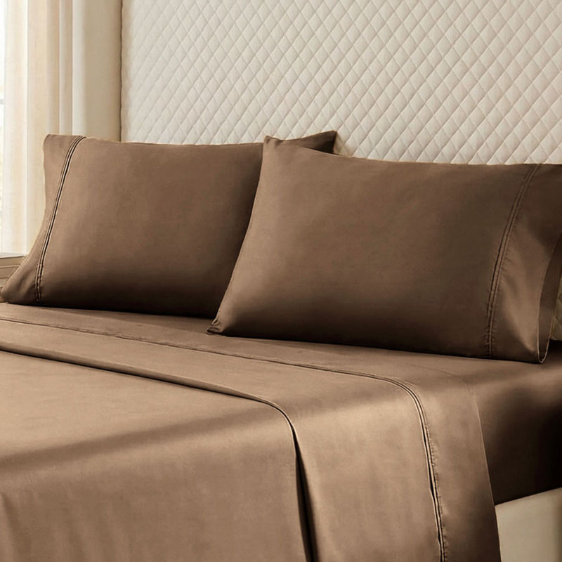 Edmont Certified Egyptian Cotton 530 Thread Count Solid Pillowcase, King, Chocolate