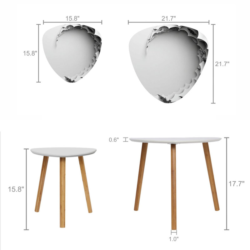 Ensemble de 2 tables basses gigognes Triangle