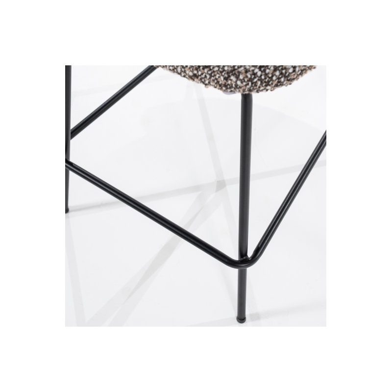 Upholstered Counter Stool with Metal Frame, Taupe