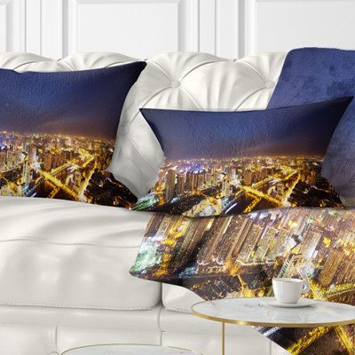 Coussin lombaire de nuit cityscape