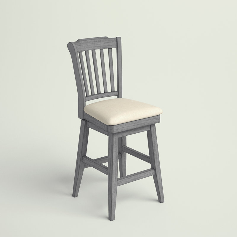 Tabouret pivotant Fortville, Gris antique, Tabouret de comptoir (siège d’une hauteur de 24