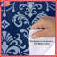 Housses de couette à motif damassé bleu-130509304