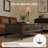 Adden Mid-century Modern 2-drawer Coffee Table With Figured Burl Veneer Fronts, Wood Frame & Brass-tone Pulls-123524954