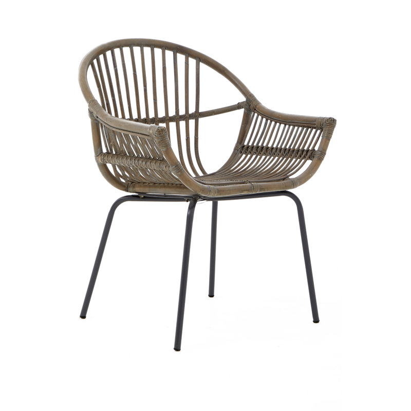 Outdoor Patio Dining Armchair, Grey