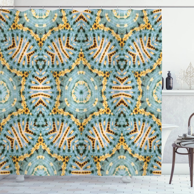 Rideau de douche simple à motif décoration tribal, H 69 po x l 84 po