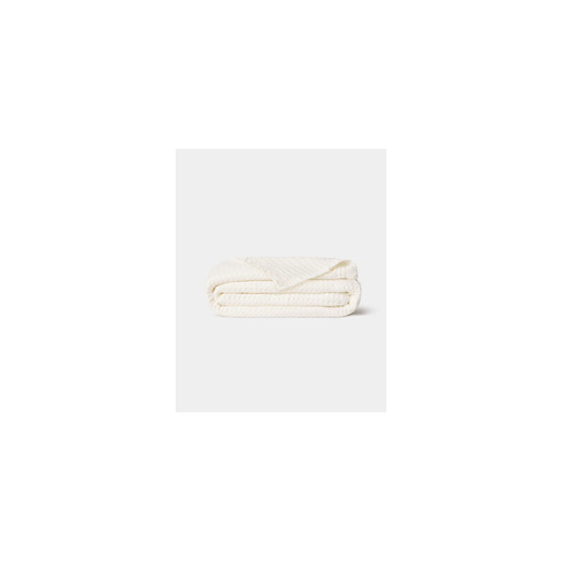 Waffle Weave Cotton Blanket, Throw, Cream