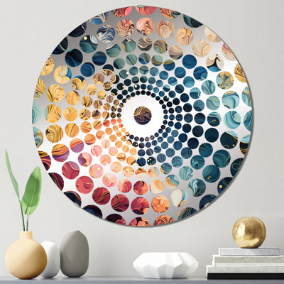 Motif de voyage bleu et mauve Cosmic Voyage - Miroir décoratif à cercles concentriques