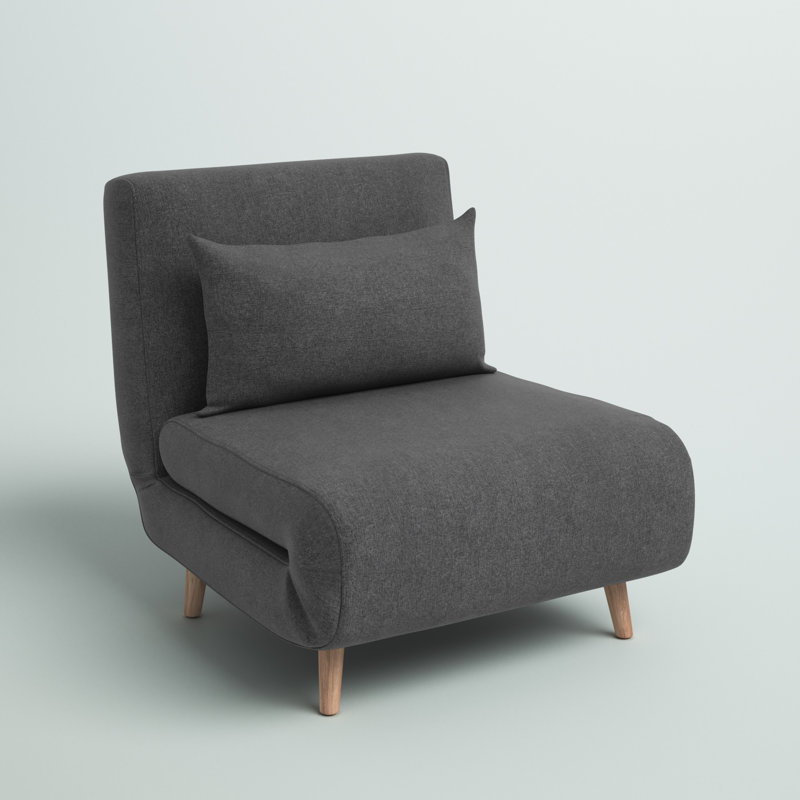 Jacquelyn 32" Wide Convertible Chair, 31.9", Charcoal Fabric