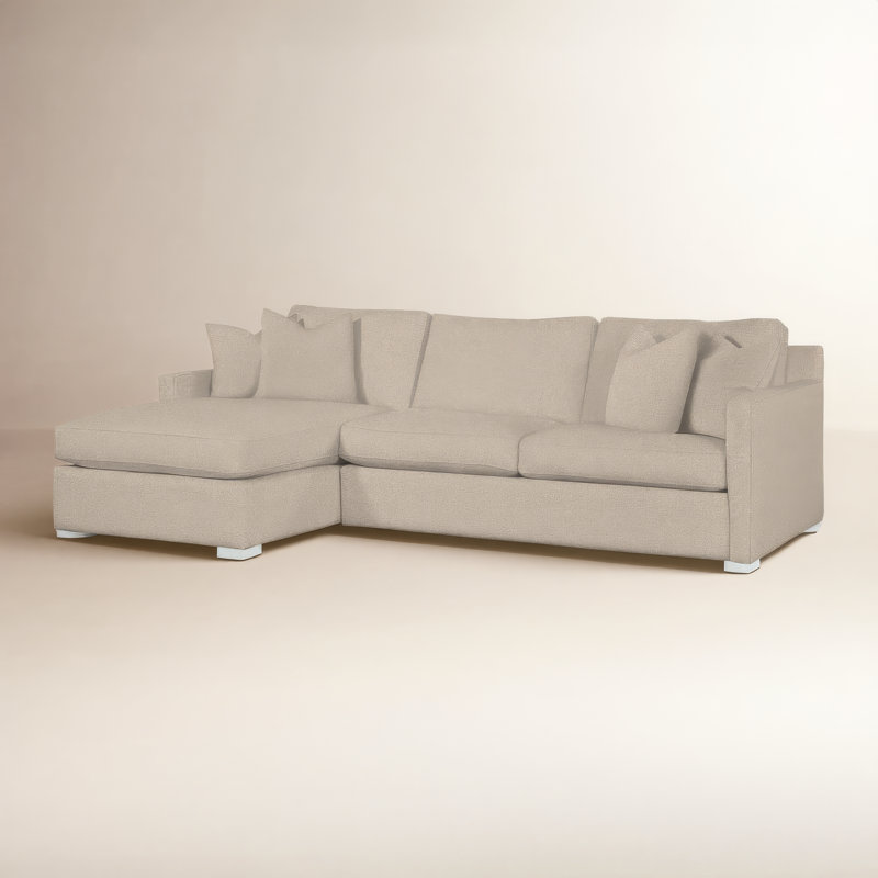 Bel-Air Upholstered Sectional, Snow Crypton Performance; 0884-91, Frost White, Left Hand Facing