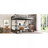 Queen Over Twin XL Metal Bunk Bed/Loft Bed With Desk And Shelves, Multiple Uses Folds Into Sofa With LED And USB, Black