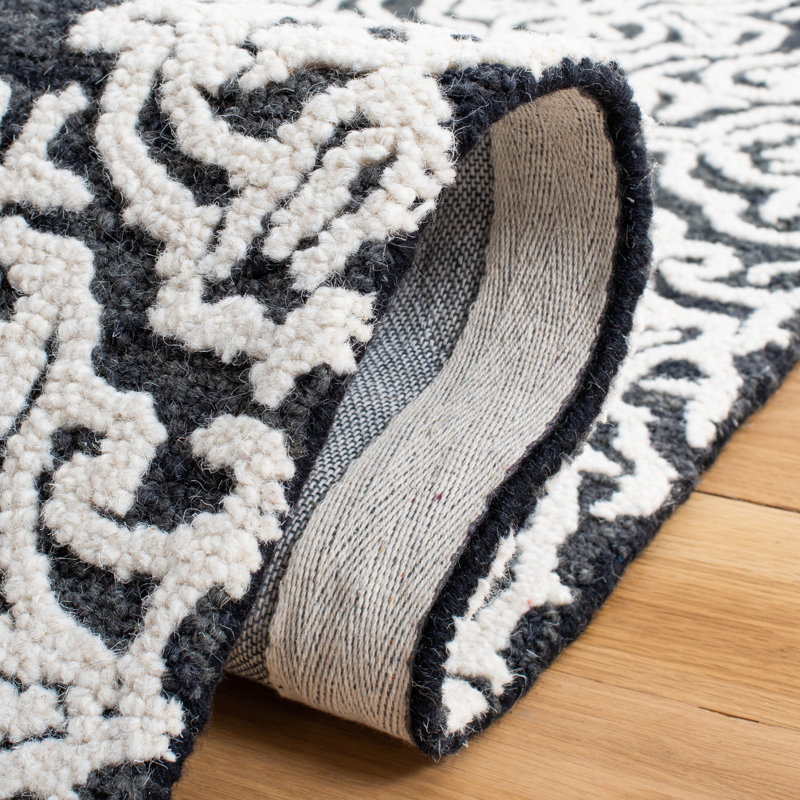 Tapis damassé en laine Anjalena, Rectangulaire 3 pi x 5 pi
