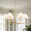Lustre traditionnel 6 lumières avec abat-jour en tissu plissé-21512999