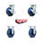 4 Piece Solid Polyurethane Caster Set with Roller Bearing Brake Rigid