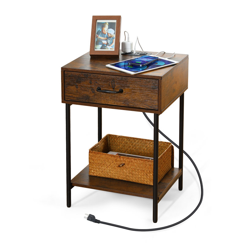 16.93'' W Nightstand, Rustic Brown