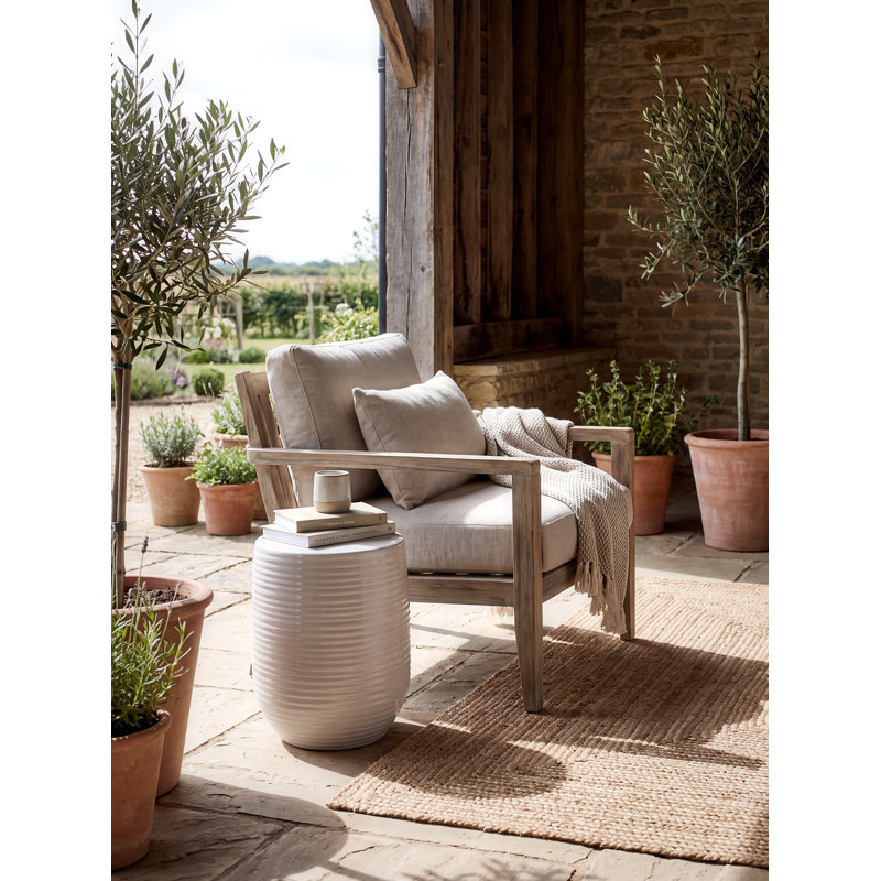 Terraza Accent Stool, White