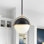 Luminaire suspendu sphérique en verre 1 lumière 9 po Gladi