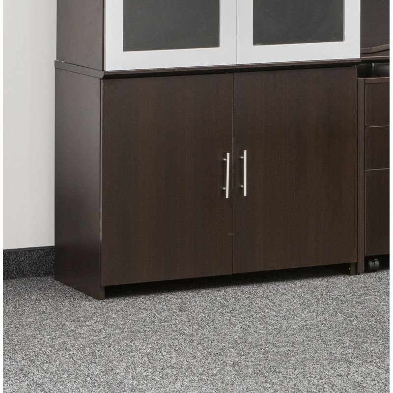 Mocha Laminate Office Storage Cabinet with Adjustable Shelving